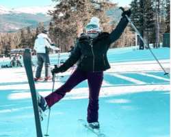 She enjoys outdoor like Ice skis and never misses an opportunity if she gets any.